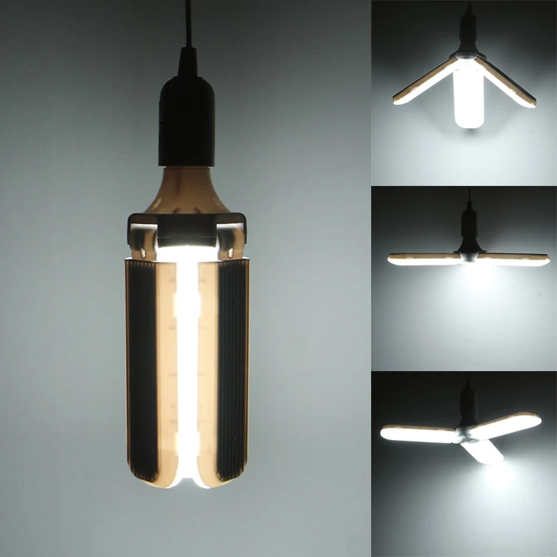 30 Вт 45 60 светодиодный E27 складной потолочный вентилятор лампа светильник