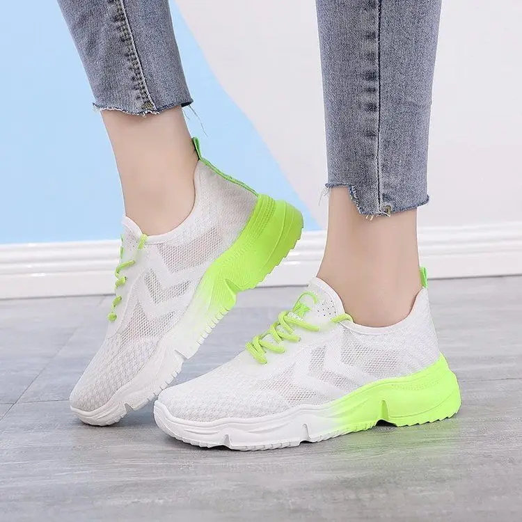 

Ladies Female Footwear Summer Fashion Breathable Sneakers Shoes Casual Chaussure Lace-up Flats Shoes