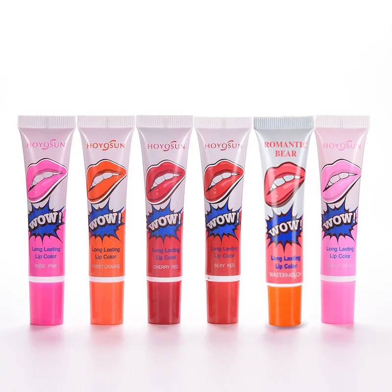 

5 Colors Amazing Moisturizer Lip Gloss Waterproof Makeup Lip Stick Long Lasting Liquid Lipstick Tint Tear Pull Lipgloss