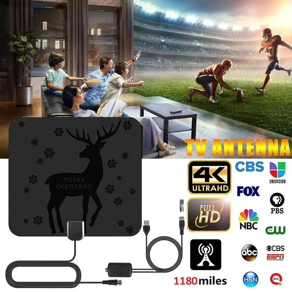 Цифровая ТВ антенна телевизионная спутниковый ресивер 1180 миля 4K 1080P для DVB T tv HD