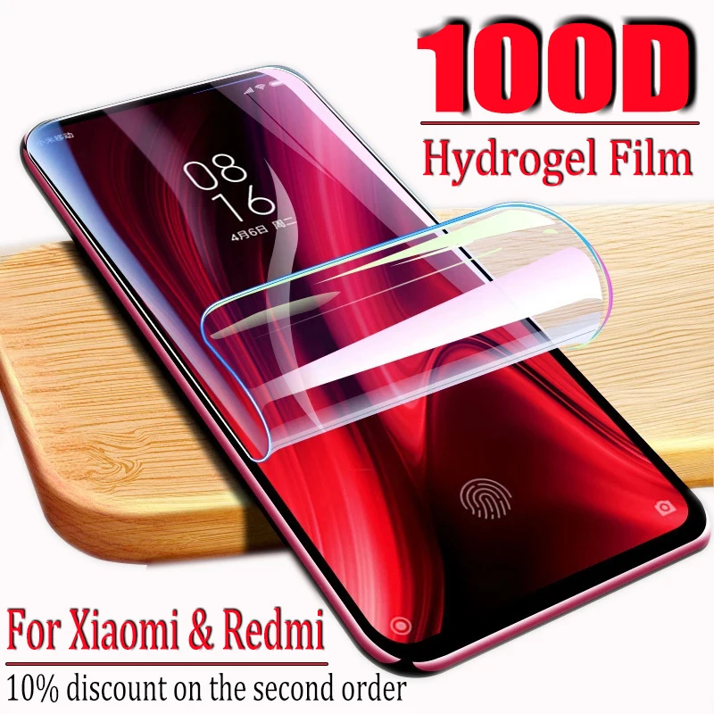 Гидрогелевая пленка 100D для Xiaomi Redmi Note 9 10 8 Pro Max 9T Lite 10T ультрапротектор экрана 7 8T 9C 9S