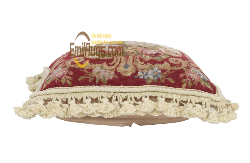 19 французский кантри Chicshabby винтажные диванные декоративные шерстяные подушки ручной работы-Роза и бутон