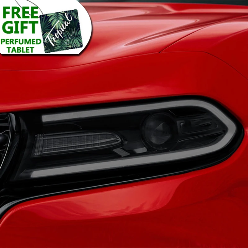 

2 Pcs Car Headlight Protective Film Vinyl Transparent Black TPU Sticker For Charger Dart Viper Accessories