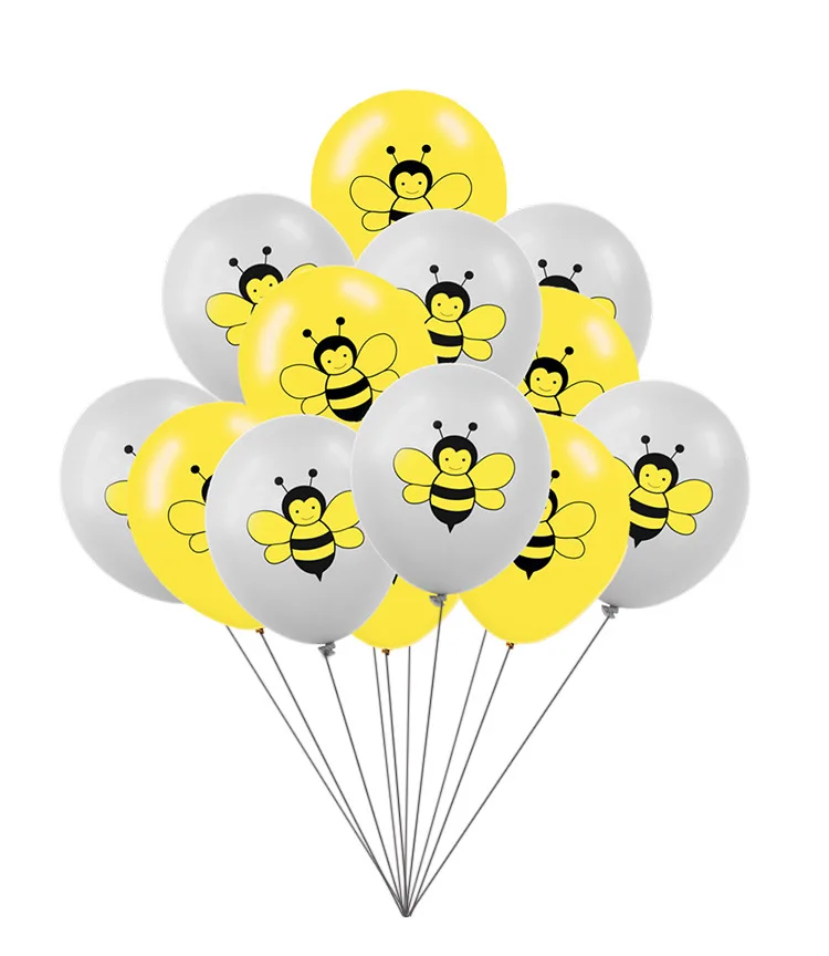 Большие фольгированные шары в виде пчелы гелиевые с золотыми цифрами 32 дюйма