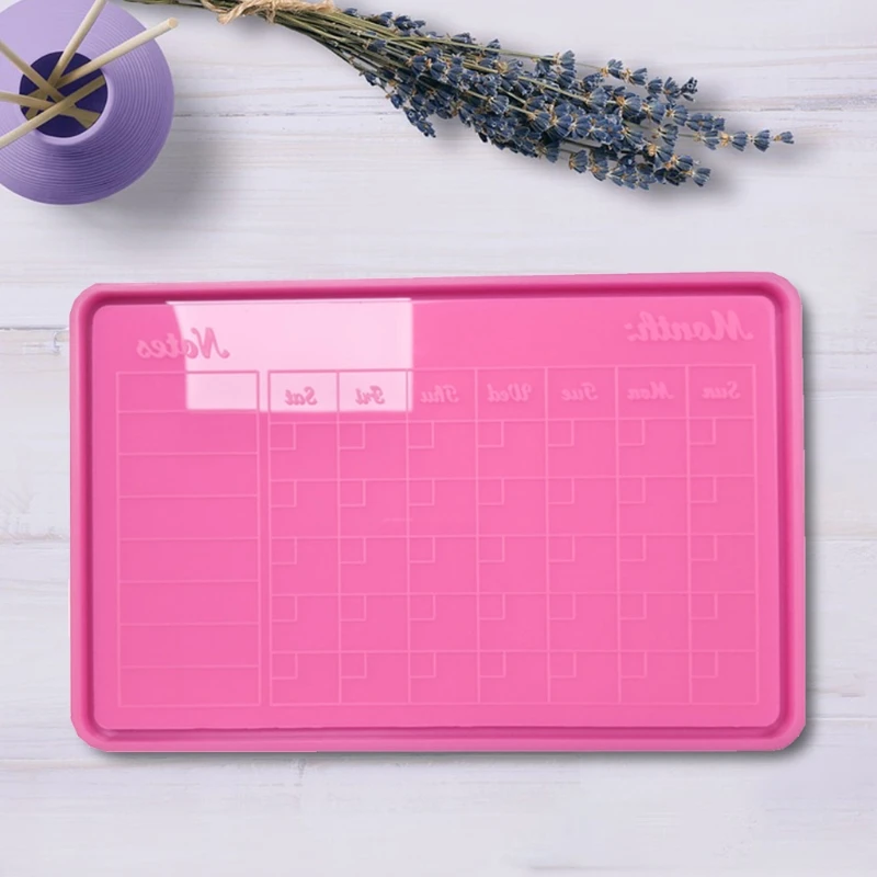 

Calendar Recording Board Epoxy Resin Mold Fruit Tray Plate Coaster Silicone Mould Handmade DIY Crafts Casting Tool