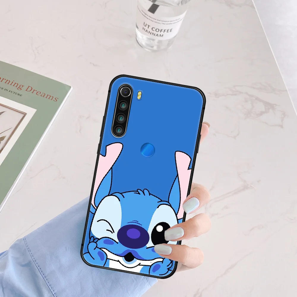 

Cute Cartoon Blue Stitch Phone Case Cover Hull For XIAOMI Redmi 7 7A 8 8A 9 9C Note 6 7 8 9 9S K20 Pro K30 black Cover Silicone