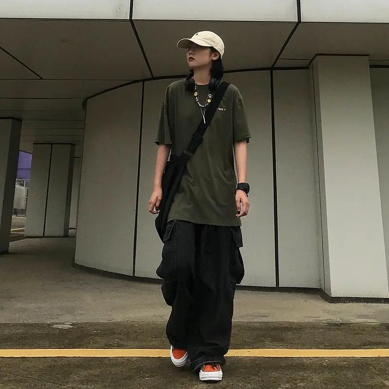 

Jeans Women Harajuku Baggy Retro Couple Cargo Trouser Ins Popular Cool Streetwear Casual Kpop Autumn BF Design Korean Style Chic