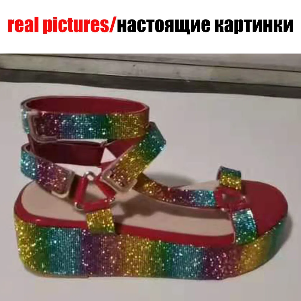 DORATASIA Brand New Ladies Platform Gladiator Sandals Fashion Colorful Crystal Summer Women Sandals Party Wedges Shoes Woman