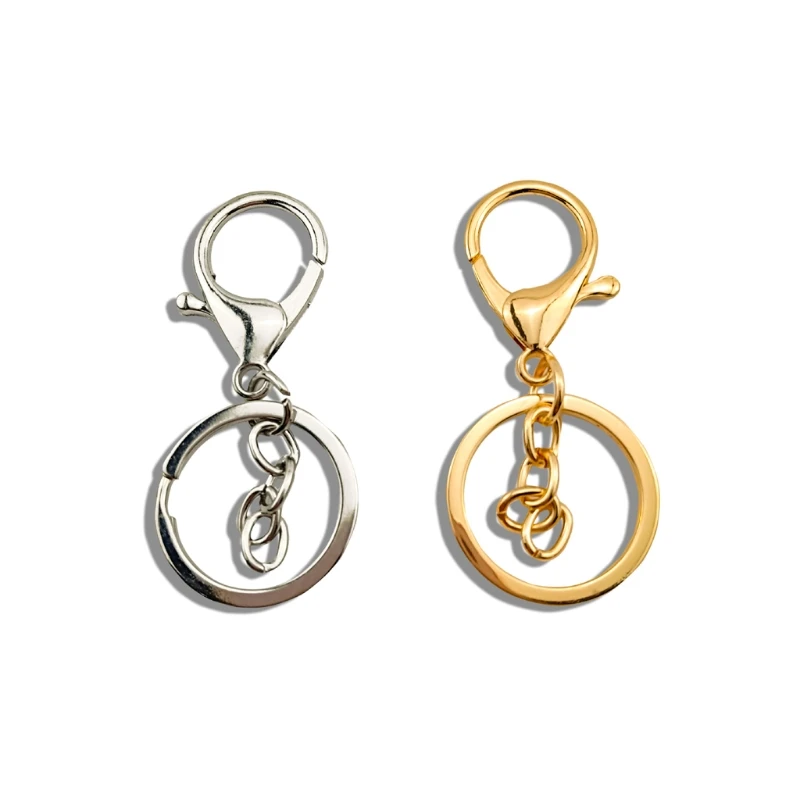 

20Pcs Gold Silver Metal Snap Hook Lobster Clasps Lanyard Keyrings DIY Keychain Jewelry Findings