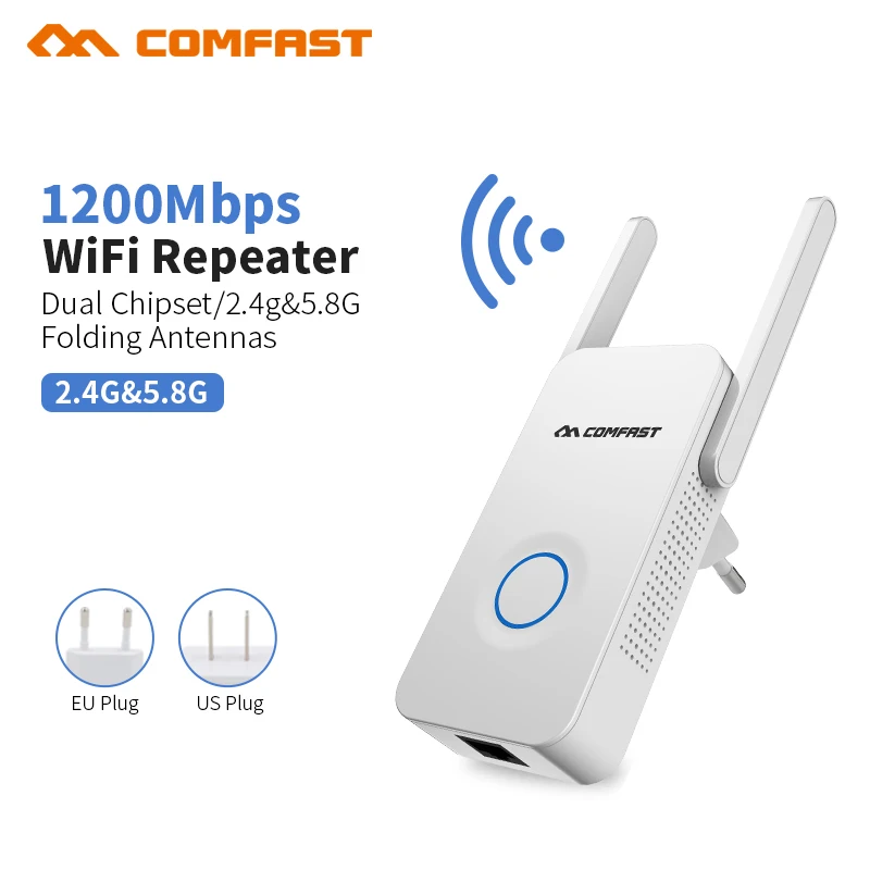 Comfast Dual Band 1200 Мбит/с WiFi удлинитель Интернет сигнала Беспроводной 2 4 ГГц Wi Fi 5