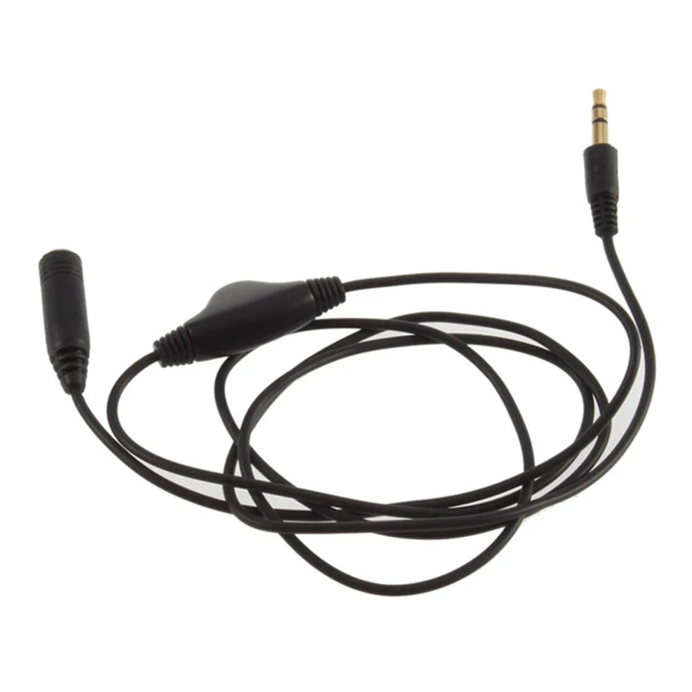 

3.5mm Portable Audio Connection Black Replacement Part Stereo Male To Female Volume Control Speaker Headphone Extension Cable
