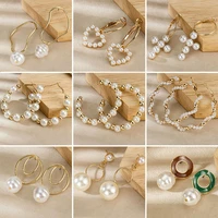 korean new imitation pearl earrings for women fashion temperament versatile simple small earrings elegant ladies jewelry gifts