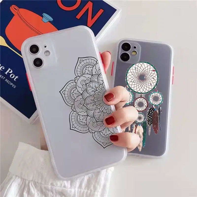 

Mandala Clip art retro pattern Phone Case matte transparent For iphone 7 8 11 12 13 plus mini x xs xr pro max cover