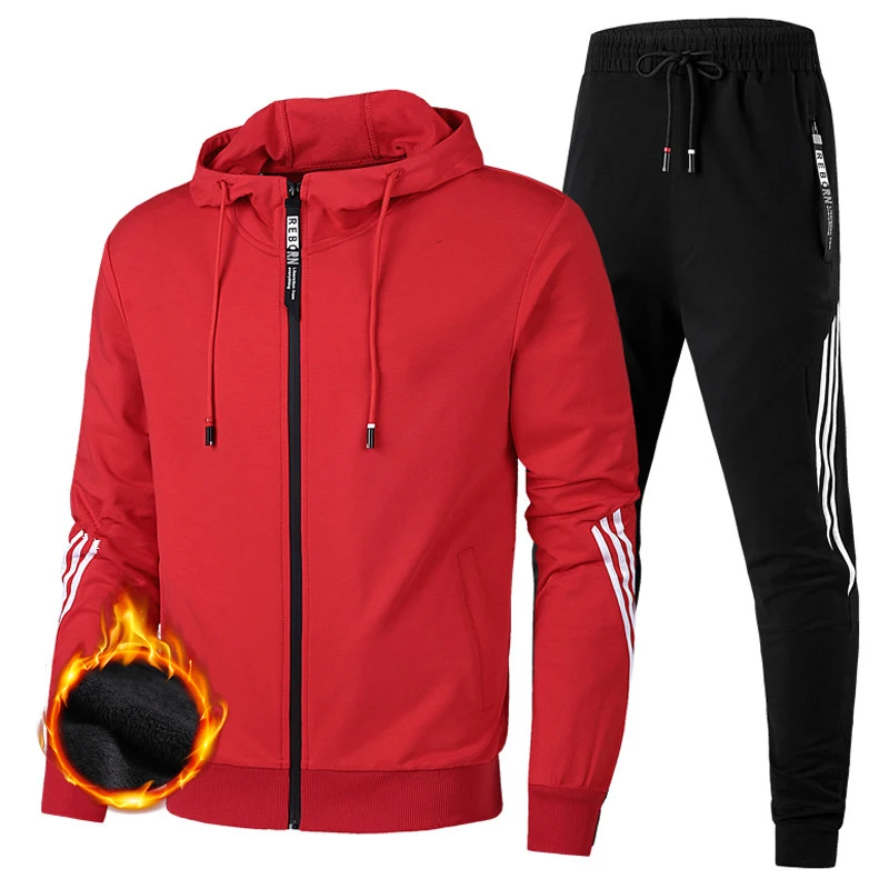 2021 осень зима для мужчин Полосатый спортивный костюм с капюшоном теплый милый