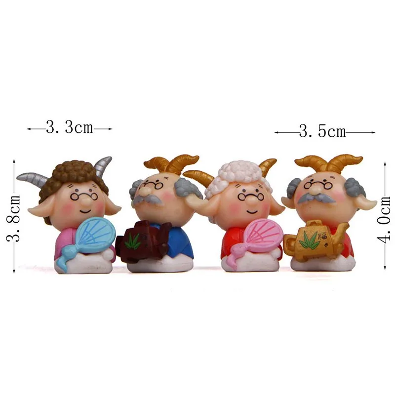 

4Pcs Kawaii Cartoon Sheep Character DIY Decoration Crafts Fairy Garden Miniatures Bonsai Ornaments Home Decor Christmas Gifts