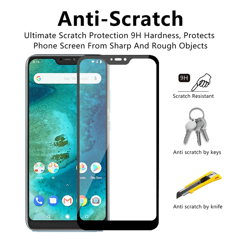 2 in 1 Tempered Glass for Xiaomi A2 Lite 6X 6Pro Screen Protector Camera Lens Film Protective 6x 6pro | Мобильные телефоны и