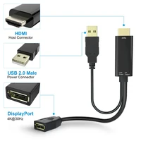 active adapter cable accessories connector to displayport converter portable usb 2 0 powered black laptop desktop 4k 30hz