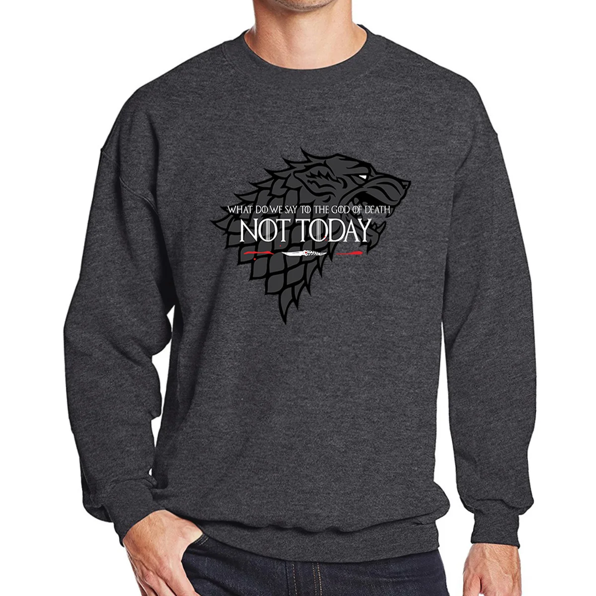 dark gray 6 NOT TODAY Толстовка Мужская Игра престолов Толстовка ужасный волк мужские толстовки осень зима пуловеры Harajuku уличная - Цвет: dark gray 6
