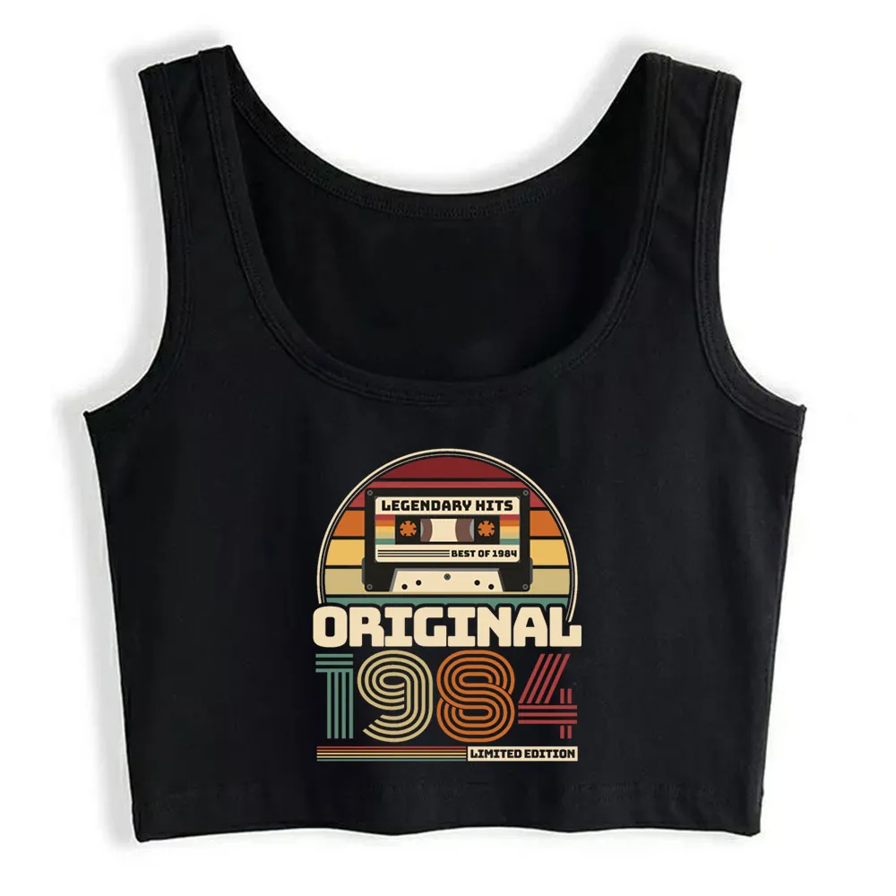 

Crop Top Women Beautiful Vintage Tape Birthday 1984 Harajuku Tank Top Women Funny Women Clothes