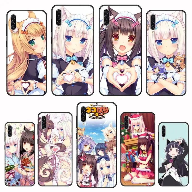 Nekopara Chocola ванильный кот девушка черный чехол для телефона Samsung A20 A30 30s A40 A7 2018 J2 J7 prime