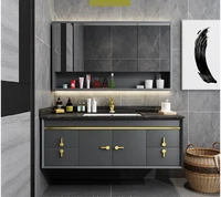 high end oak intelligent rock washstand luxury bathroom cabinet washstand washbasin cabinet combination customization