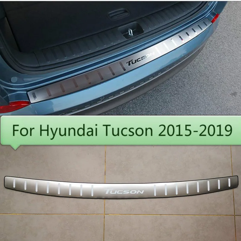 Ультратонкая накладка на задний бампер из нержавеющей стали для Hyundai Tucson 2015