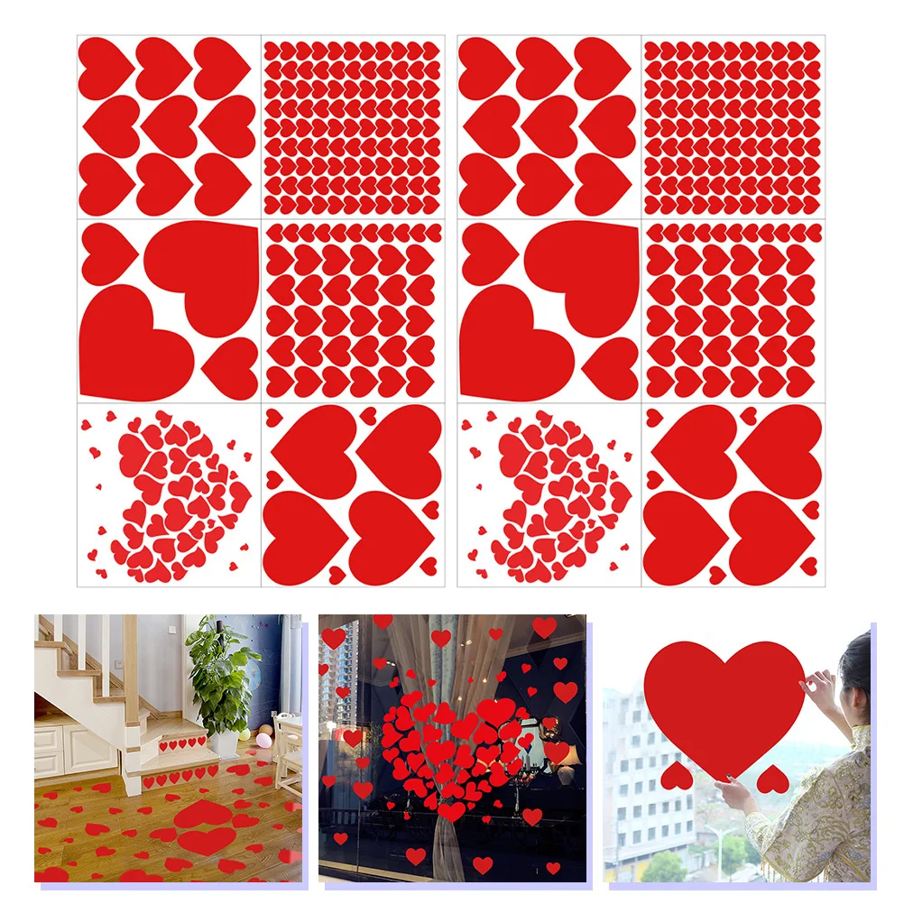 

12 листов, наклейки на пол в виде красного сердца