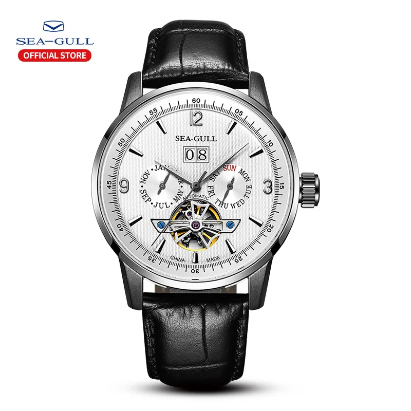 Часы наручные Seagull Мужские механические деловые водонепроницаемые с календарем