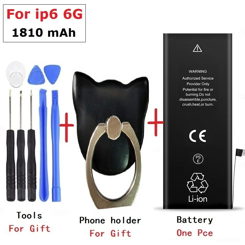 for ip 6g Литиевая батарея для IP3gs 4S 4 5c 6S 6 7 5S 5 6plus 8 8plus сменные батареи Внутренняя батарея для телефона+ держатель+ Бесплатные инструменты - Цвет: for ip 6g