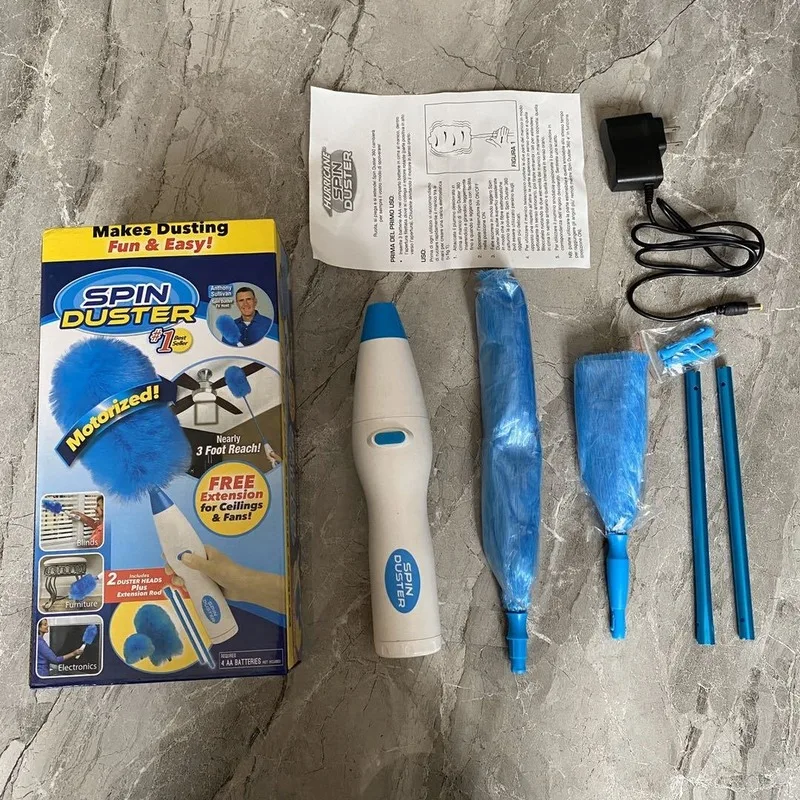 

Spin Duster Cleaning Brush Rechargeable Dusting Duster 180 Degree Bending Electric Feather Duster Easily Remove Stains and Dust