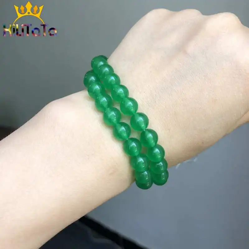 A + натуральный темно-зеленый халцедон круглые бусины из камня свободные для