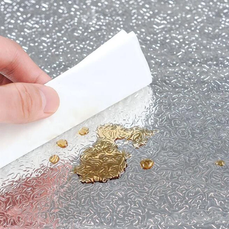 

60x500cm Kitchen Oil-proof Waterproof Stickers Aluminum Foil Kitchen Stove Cabinet Self Adhesive Wall Sticker DIY Wallpaper