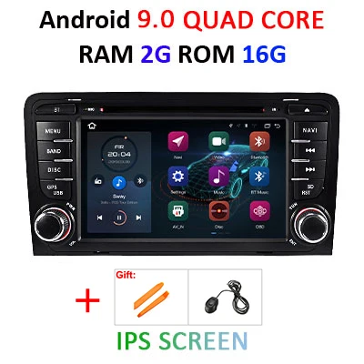 9.0 2G 16G IPS Ips DSP Android 9,0 4 ГБ/2 Гб 8 ядерный/4 core 2 дин gps для Audi A3 S3 2003-2012 DVD плеер навигационная Авто Аудио мультимедиа - Цвет: 9.0 2G 16G IPS