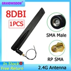 1 шт. 2,4G антенна GRANDWISDOM 8dbi sma, мужской wlan Wi-Fi 2,4 ГГц, антенна IPX ipex 1 SMA, гнездовой Удлинительный кабель с отрезом, антенна для iot
