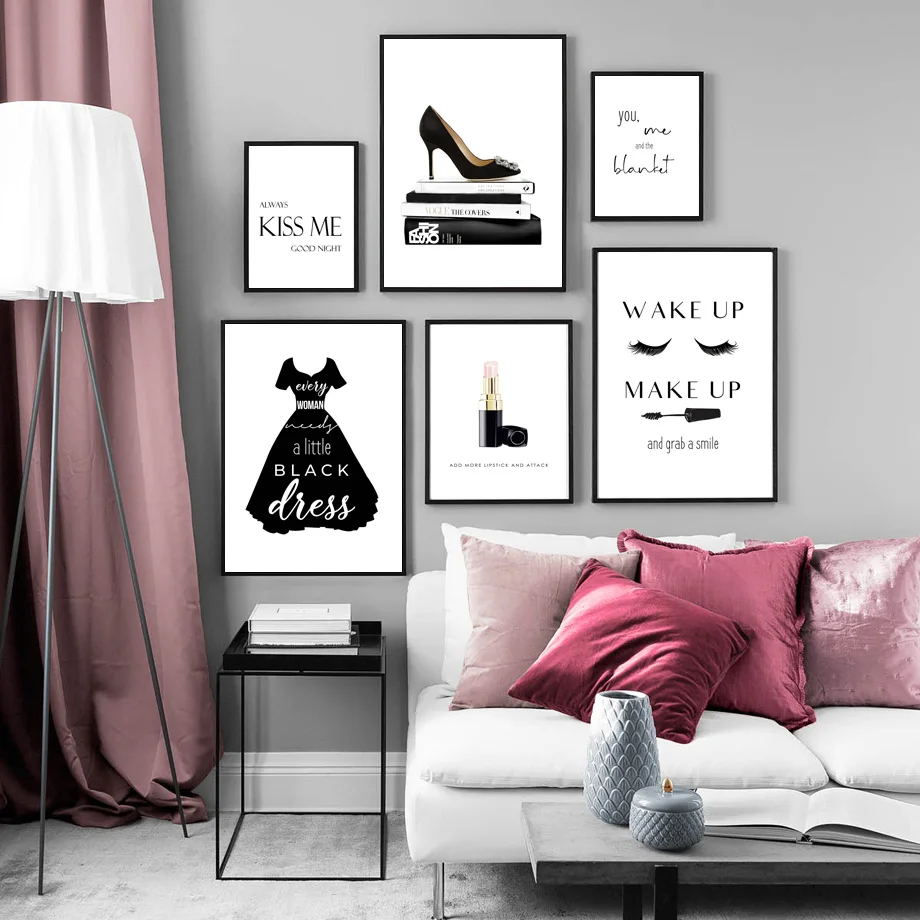 Модульные картины на холсте для дома черная юбка обувь буквы Декор Подарочные