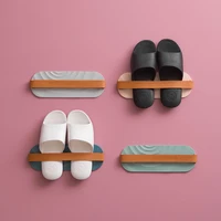 5 colors bathroom wall mounted slippers hanger shoe organizer family storage shoe rack space saving hanging shoe box holder