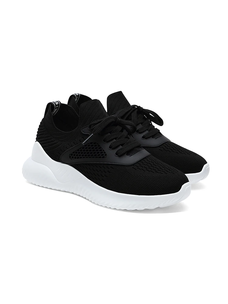Женские кроссовки из ПУ и сетчатого материала на плоской платформе | Спорт