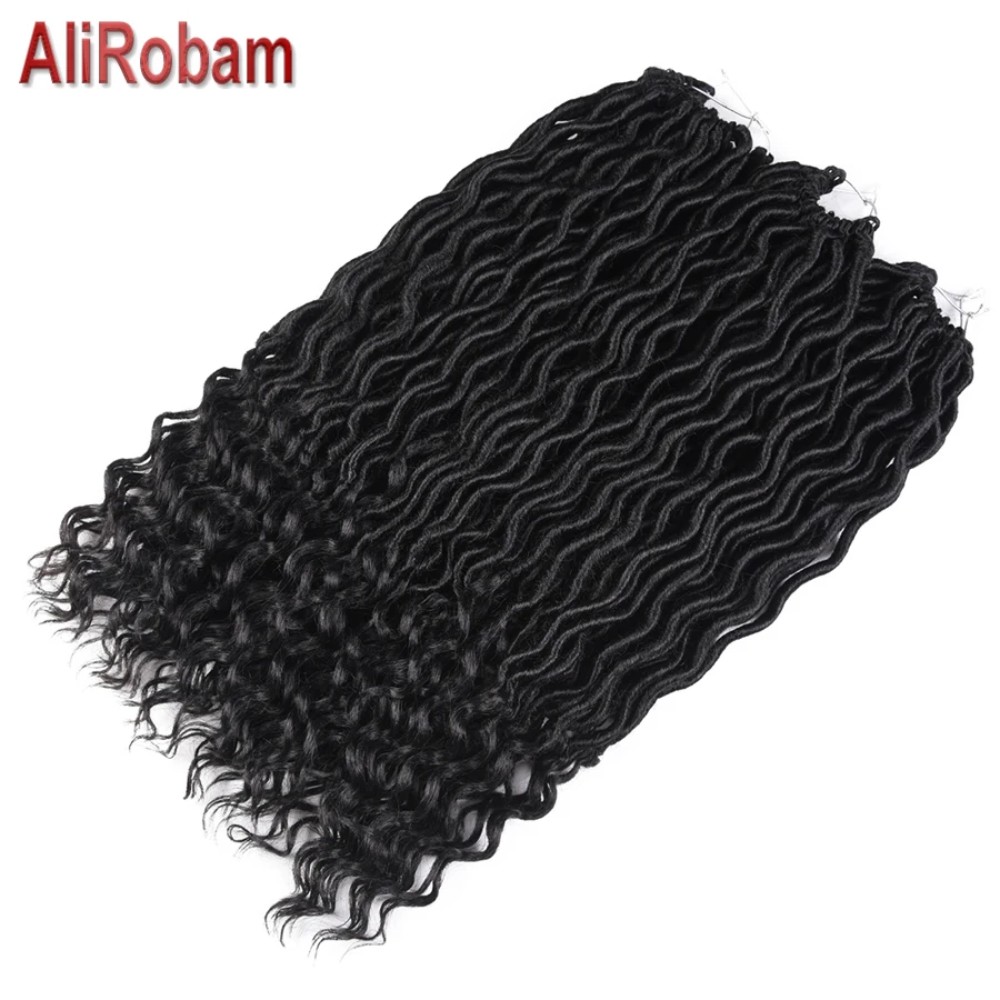 Изысканная богемная плетеная коса Faux Locs Curly 18 дюймов 24 пряди наращивание