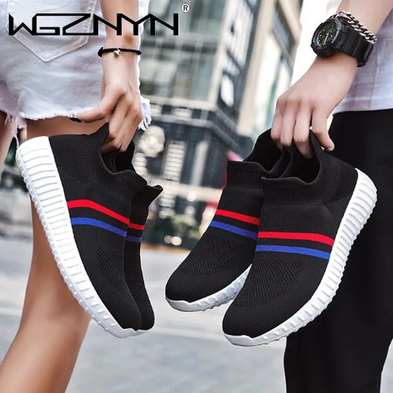 

NEW Unisex Shoes Breathable Male Sport Shoes Tenis Feminino Lightweight Sock Sneakers Women Comfortable Athletic Footwear 2021