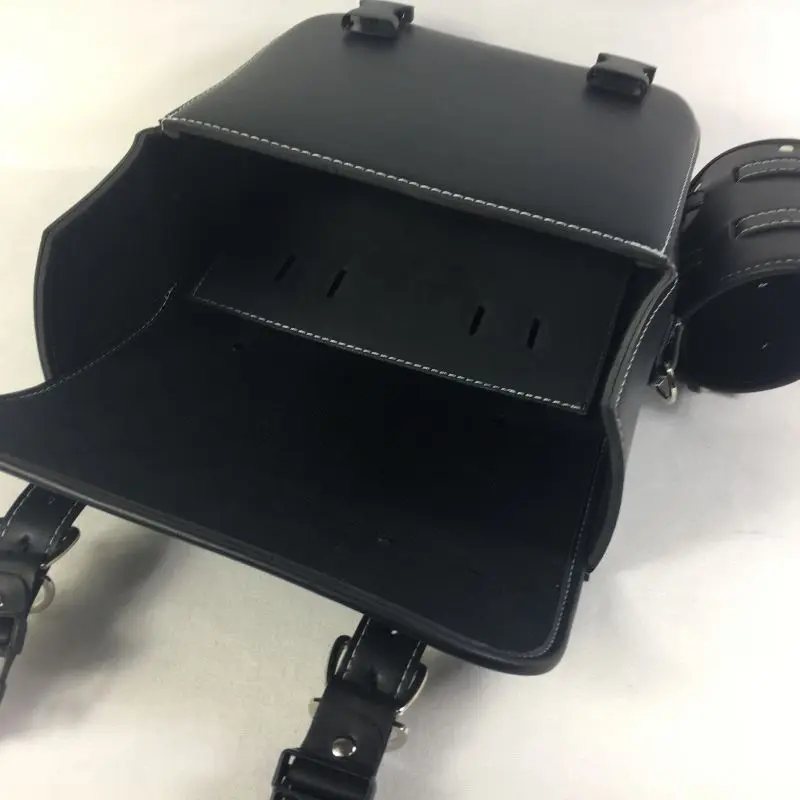 

Universal Motorcycle Saddlebags Pannier Bag PU Leather Tool Luggage Storage Bags With Bottle Holder For Honda/Suzuki