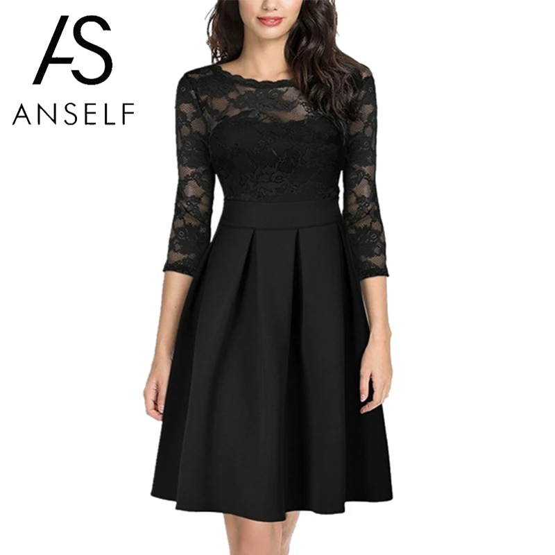 Женское кружевное платье с цветочной вышивкой Anself винтажное принцессы для