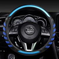 car steering wheel cover carbon fiber leather 38cm for mazda 2 3 mazda 6 axela atenza cx 3 cx 5 cx5 cx 7 cx 9 auto accessories
