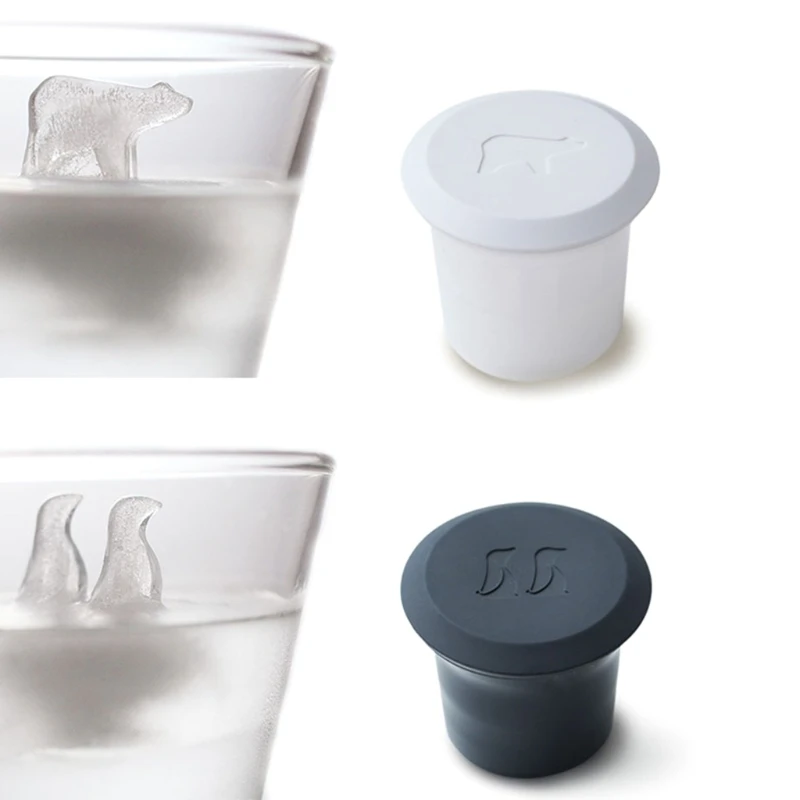 

3D Animal Ice Cube Mold Silicone Freezer Lion & Hippo Cup Eco Friendly DIY Molds Maker for Whiskey Cocktail and Any Drink