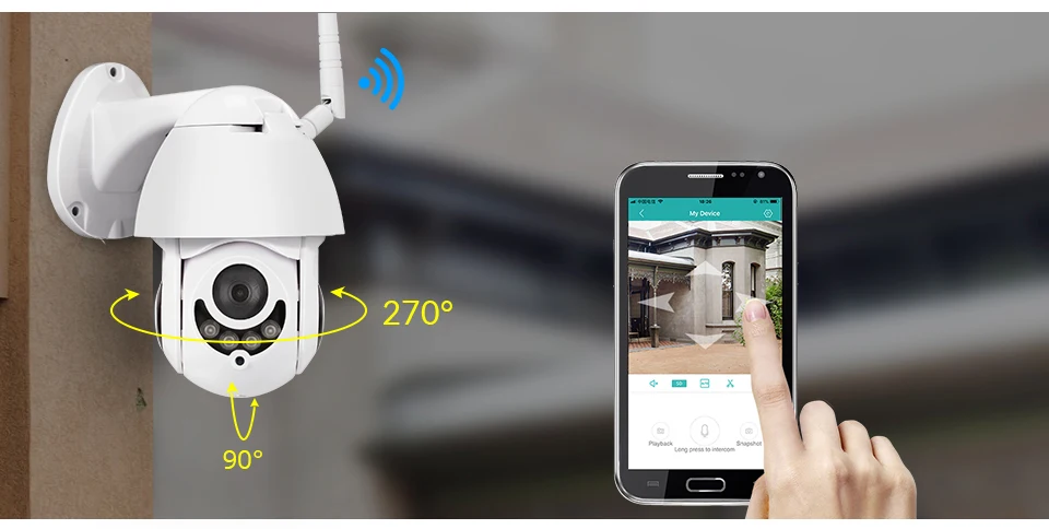 KERUI Водонепроницаемая беспроводная H.264+ 1080P 2MP уличная WiFi PTZ ip-камера, скоростная купольная камера, ИК камера для домашнего видеонаблюдения