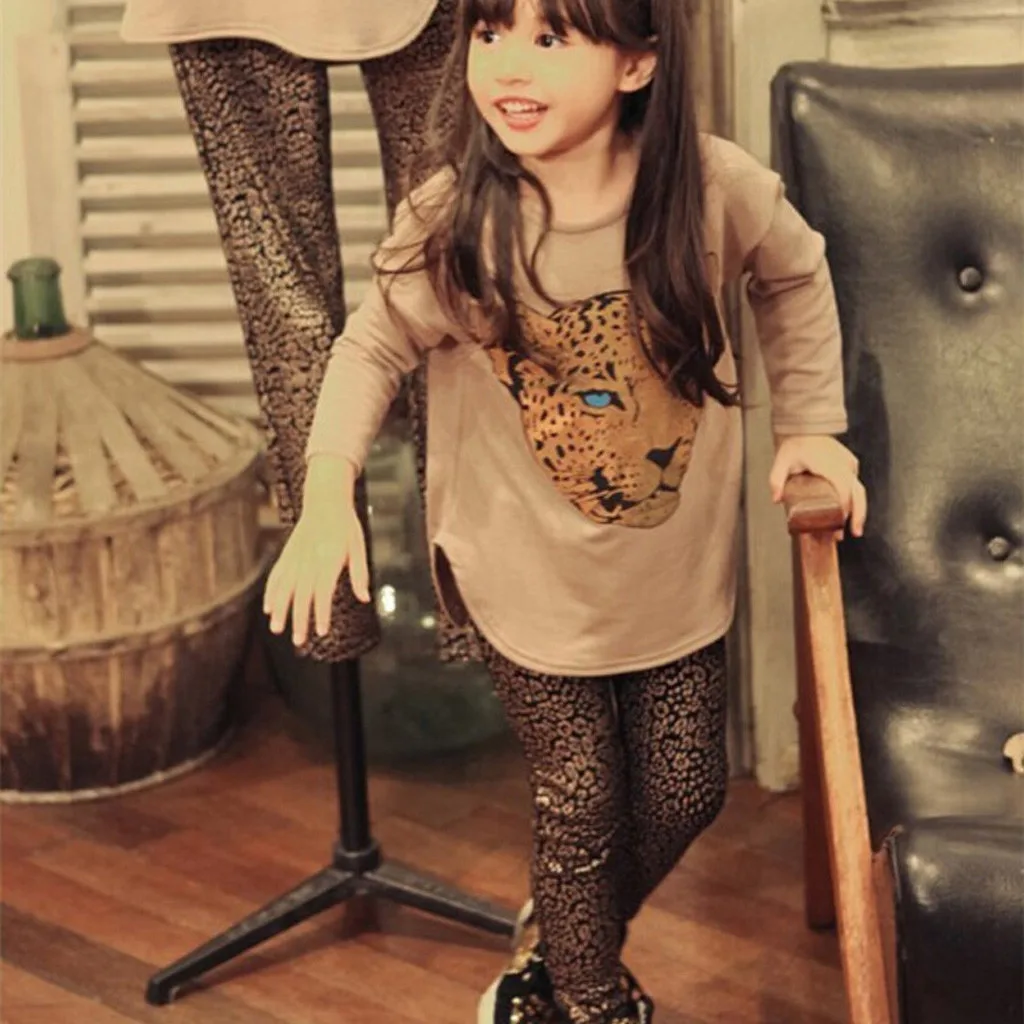 Одежда для маленьких девочек топы с длинными рукавами и принтом Тигра +