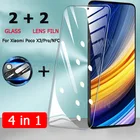 Защитное стекло 4 в 1 для камеры Xiaomi mi Poco X3 Pro NFC, Защита экрана для камеры Xiaomi mi Poco M3 M2 F3 F2 Pro, стекло