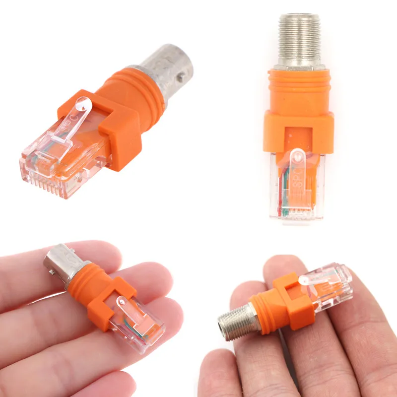 RF Female To RJ45 Male Coaxial Barrel Coupler Adapter Coax Adapter, RJ45 To RF Connector BNC F-Type Connector