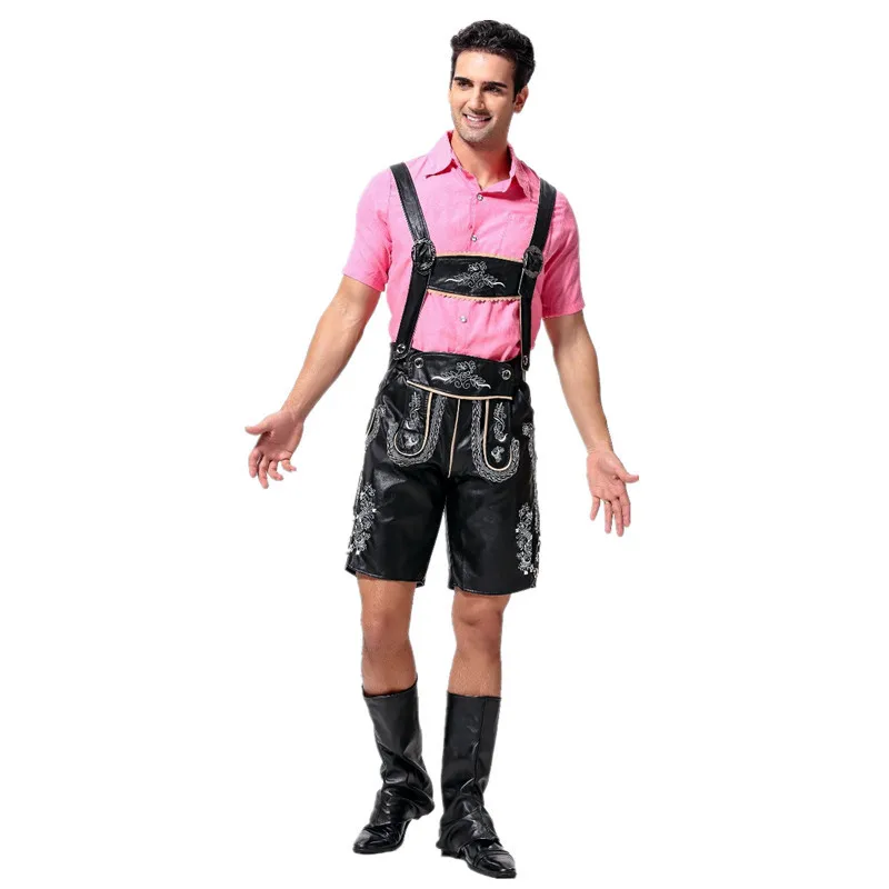 Костюм для взрослых мужчин на Октоберфест пивной костюм рубашка Lederhosen бретелях
