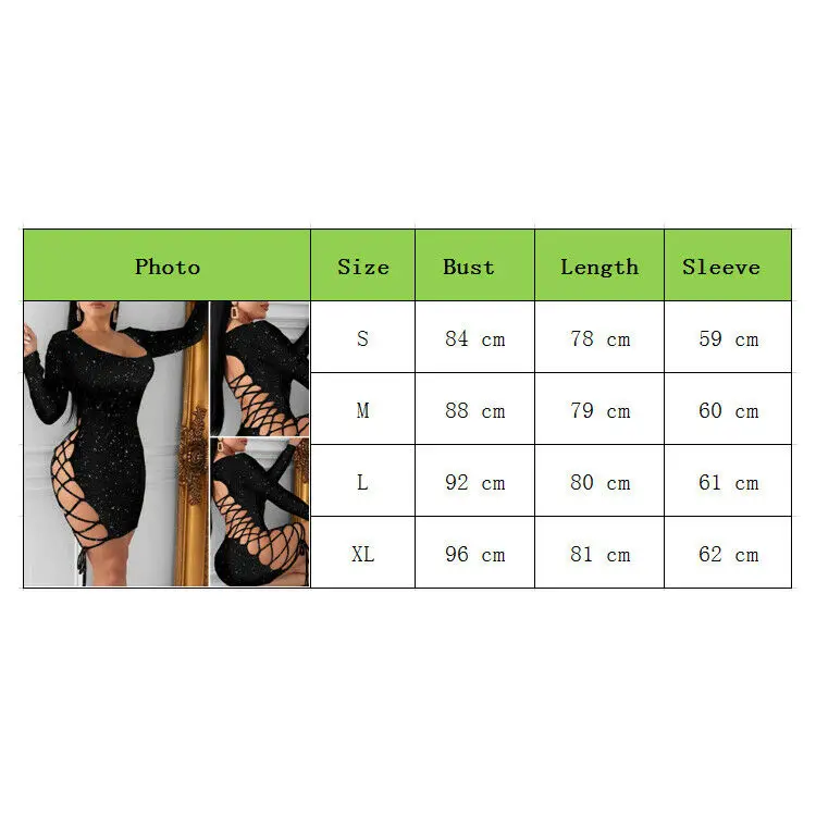 

Women Bandage Dress Shinny Sequin Sexy Ladies Backless Hollow Out Dress Fashion Bodycon Mini Dress Evening Party Dress Clothes