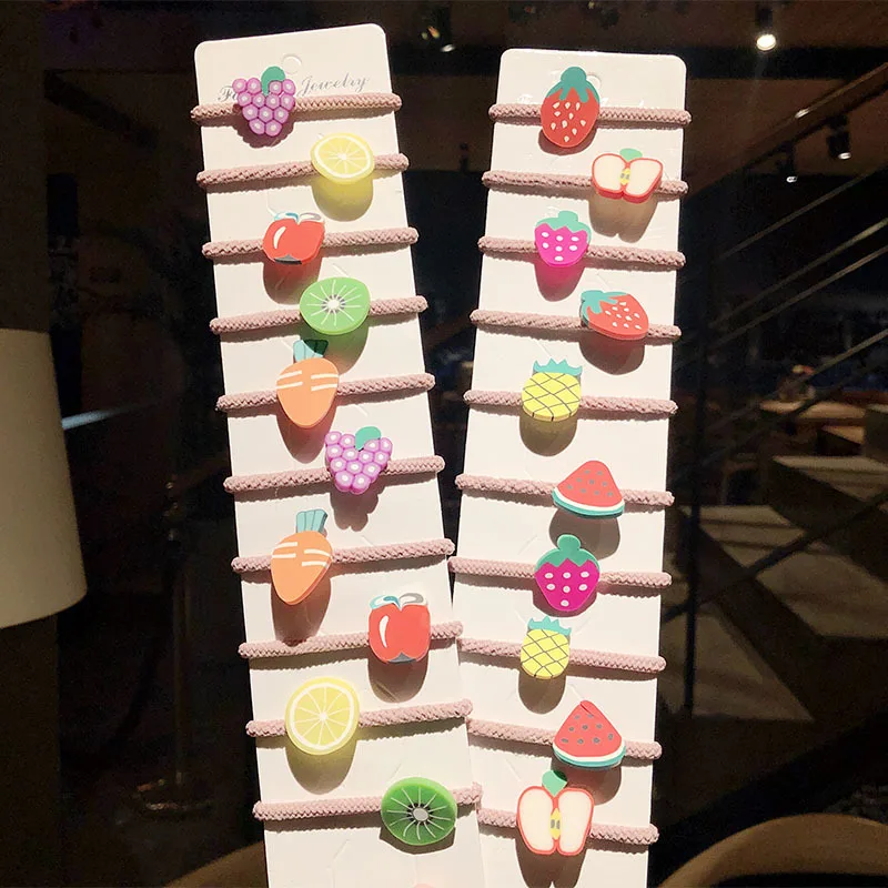 10 шт./компл. эластичные резинки для волос с фруктами| |